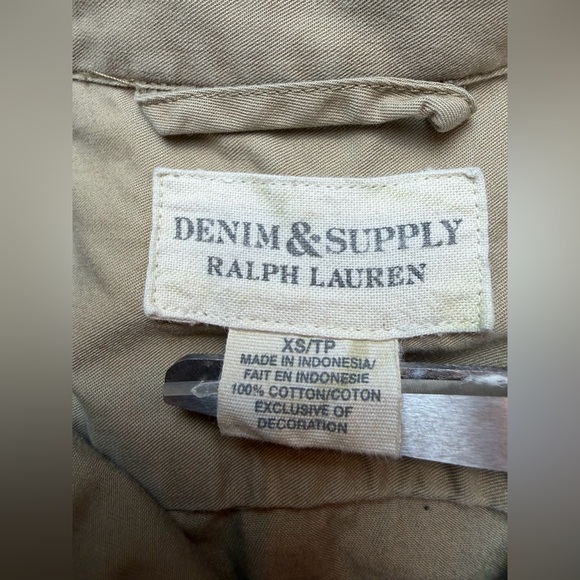 Ralph Lauren Shirt Mens Beige Denim & Supply Utility Military Cargo Khaki Sz XS - Picture 2 of 7